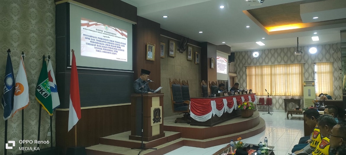 Bupati Aneng Respon Cepat Pandangan Umum Fraksi-fraksi di DPRD Anambas
