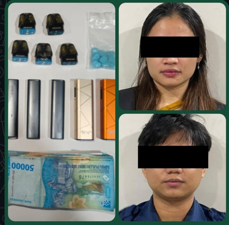 Perempuan Pramusaji dan Staf Bar Ditangkap Edarkan Ekstasi dan Liquid Vape Mengandung Narkotika