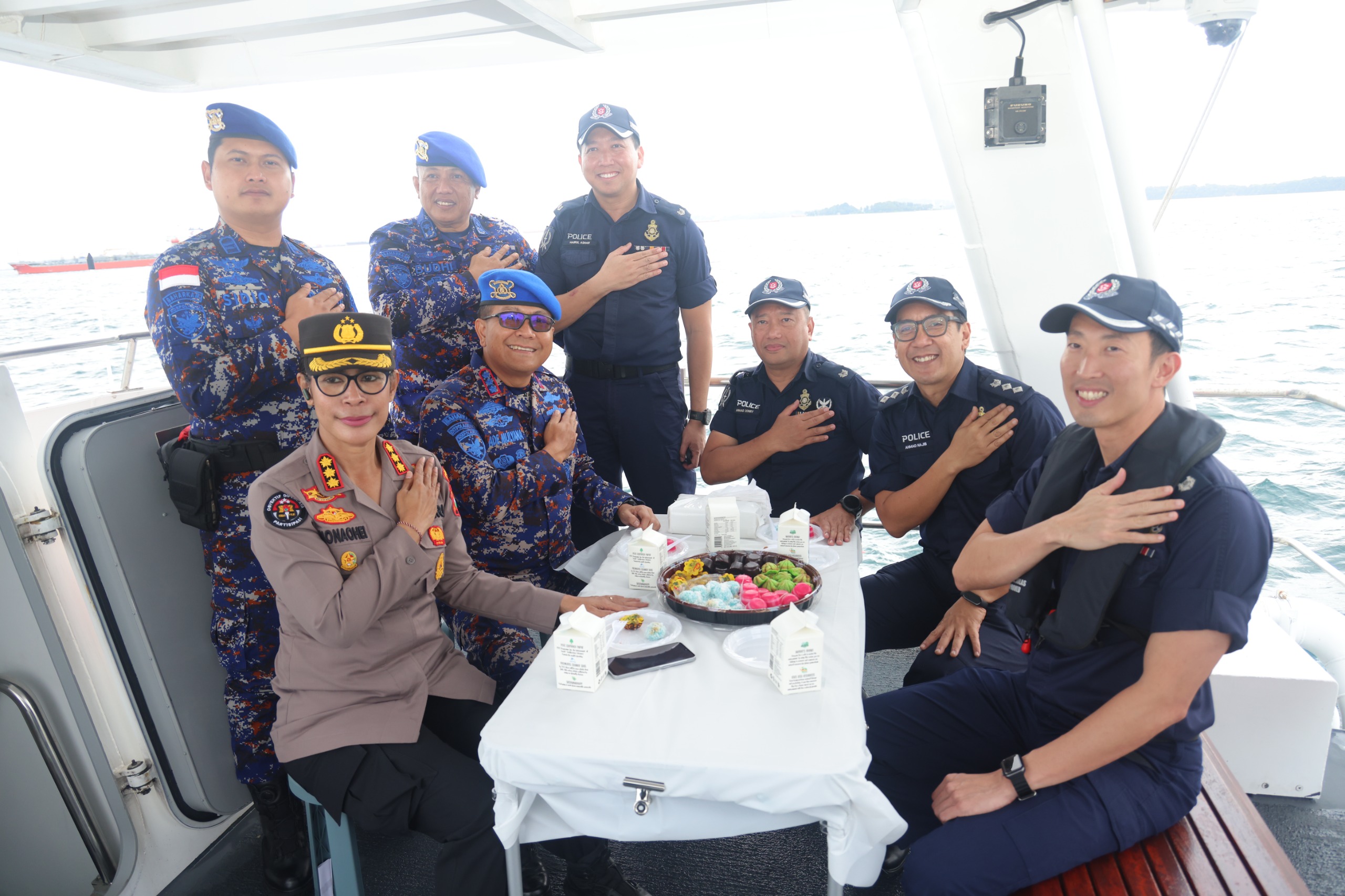 Patroli Laut Bersama Indonesia–Singapura, Ditpolairud Polda Kepri Perkuat Pengamanan Perbatasan Internasional