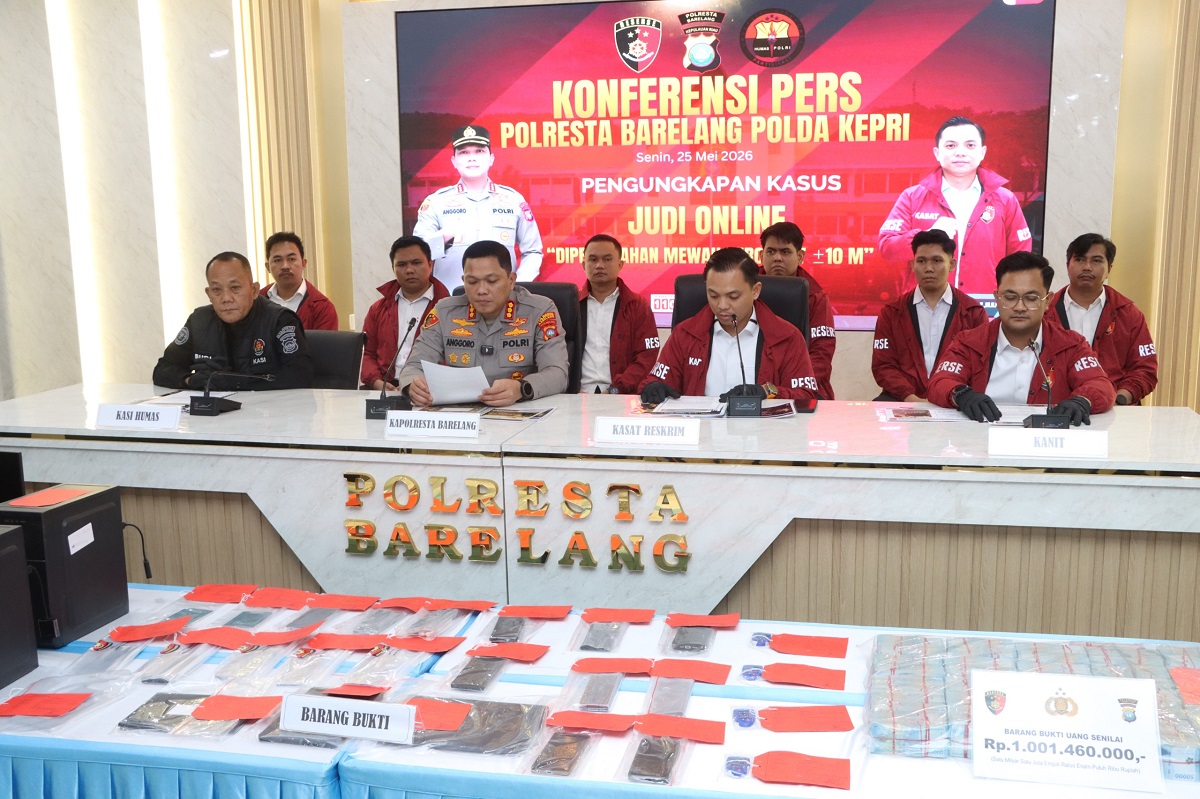 Polresta Barelang Bongkar Jaringan Judi Online Internasional, Sita Dana Lebih Rp1 Miliar