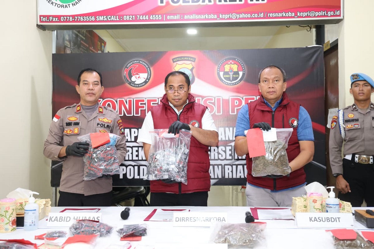 Polda Kepri Ungkap 24 Kasus Narkotika, 36 Tersangka Diamankan dan Barang Bukti Rp1,748 Miliar