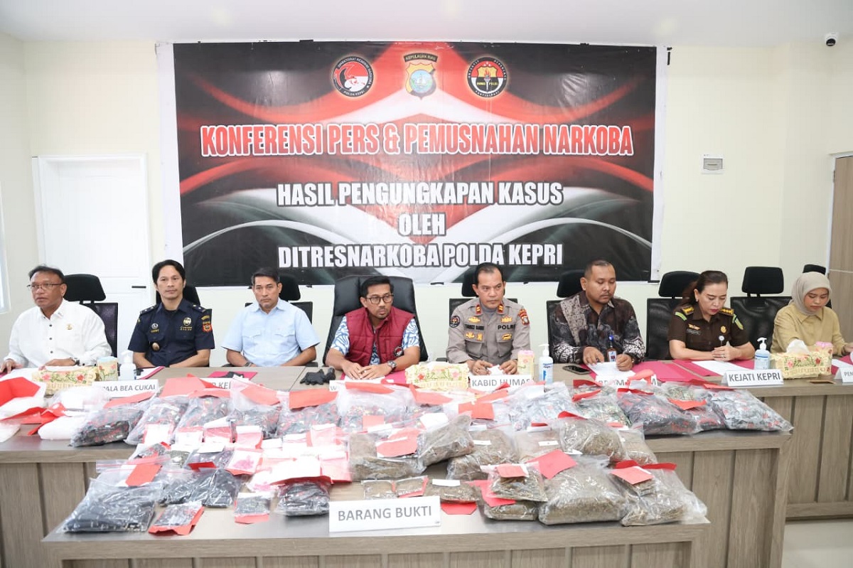 Polda Kepri Musnahkan Narkotika dari 26 Perkara, 56.384 Jiwa Diklaim Terselamatkan