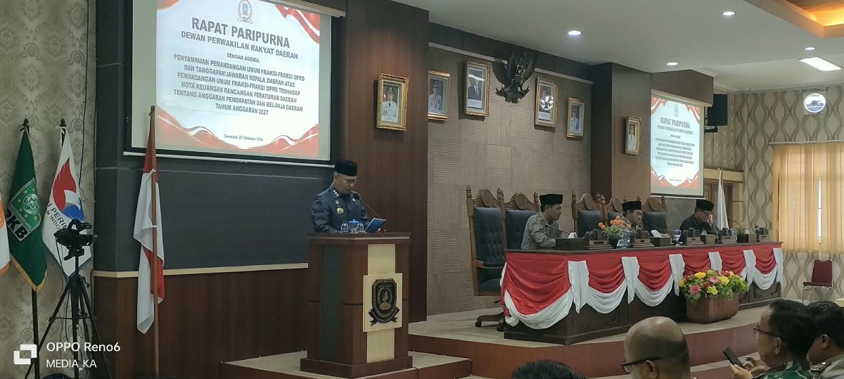 Bupati Aneng Sampaikan Jawaban Pemerintah Atas Pemandangan Umum Fraksi DPRD Anambas Terhadap Ranperda APBD 2027
