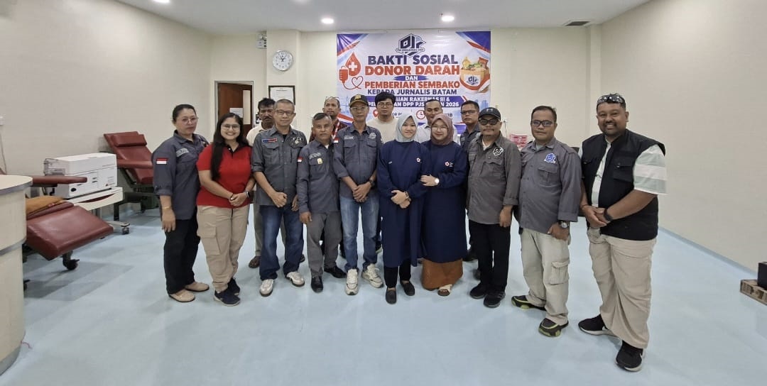 Jelang Rakernas III, PJS Kepri Gelar Donor Darah dan Bagikan Sembako kepada Anggota